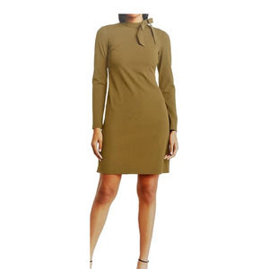 Calvin Klein Olive Green Tie Neck Dress Size 4 - Women's Dresses